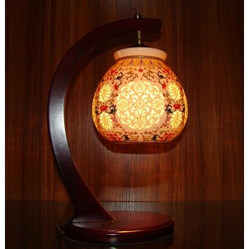 Lantern Jingdezhen Chinese Porcelain Ceramic Table Lamp vintage decorative bedside living room wedding table lamp