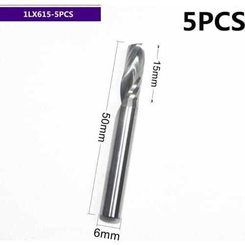 6mm*15mm,5pcs,Free shipping 1 Flute End Mill,CNC machine milling Cutter,Solid carbide woodworking tool,PVC,MDF,Acrylic,wood