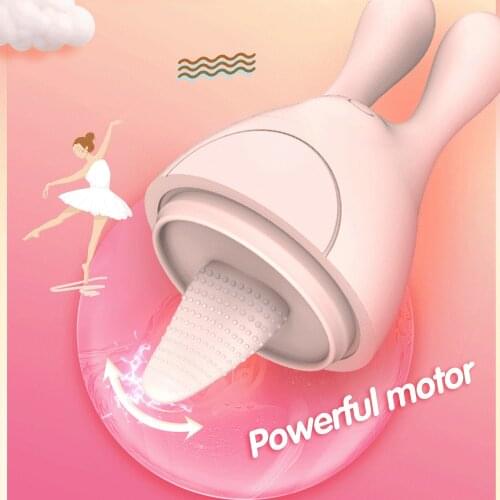 Rabbit Tongue Dildo For Women Vibrator G-Spot Toys Heating Nipple Sucker Licking Stimulator Erotic Sex Toy Female -40