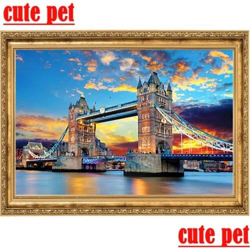 Cute pet Tower Bridge Wall Art Diy Diamond Painting embroidery 5d Diamond Embroidery diamond Wall Pictures mosaic painting Decor