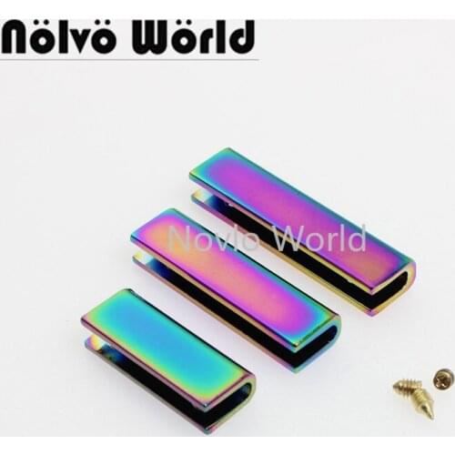 Nolvo World 5-20-100pcs 4 size Rainbow 2.5-3.4-3.5-3.8cm Metal Edge Trim in screws for bags purse handbag flap edge trim metals
