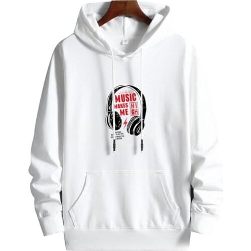 ZOGAA 2021 New Hoodie Mens Harajuku Style Headphone Pattern Printed Long Sleeve Hoodie Fashion Casual Sporty Loose Cotton Top