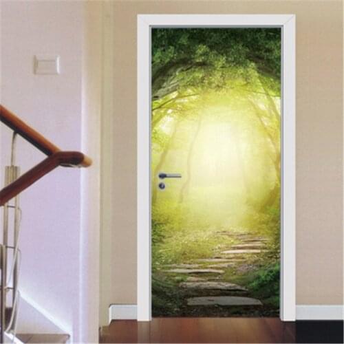 Stickers on the Doors Peel and Stick Wallpaper Vinyl Glass Door Murals Waterproof Posters Room Decor Home Design adesivo porta