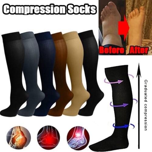 1pair Unisex Solid Color Compression Socks Long Tube Compression Socks Outdoor Sports Compression Socks Sports Leg Socks
