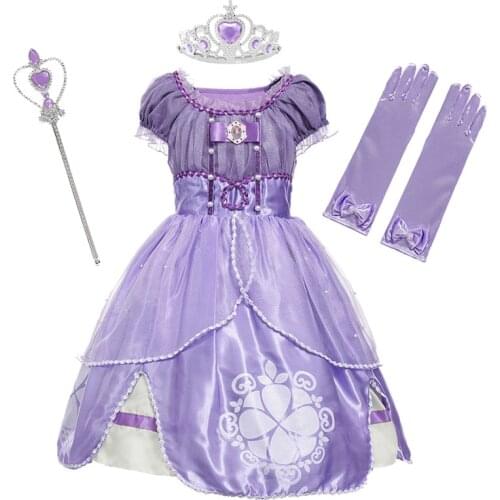 Sofia Girls Princess Dress Party Dress Christmas Vestidos Children Cosplay Costume Kids Baby Birthday Gift Clothing