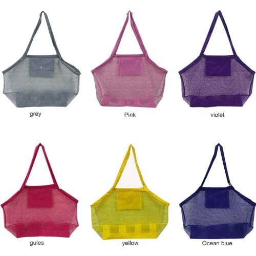 Protable Foldable Swimming Sport Tote Adult Outdoor Beach Seashell Bag Children Toys Storage Mesh Shell Bag Sundries Organizer