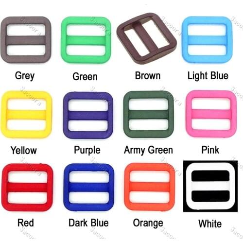 1000pcs/pack 3/4" Colorful Triglides Adjust Buckle For Dog Collar Harness Backpack Strap Webbing 20mm 12 colors