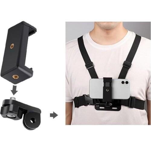 Adjustable Chest Body Harness Mount for Mobile Phone Holder Strap Fits for Travel Riding Running All Mobile Phones
