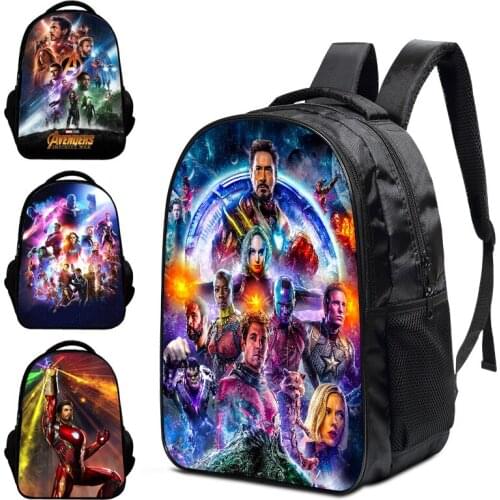 Marvel The Avengers Backpacks Super Heroes New School Bag 3D Children Boys Primary School Backpack Kids Children Cartoon Bags