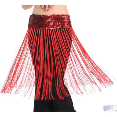 Blue red Nice Carnival France festival costume tassel Belly dance hip scarf