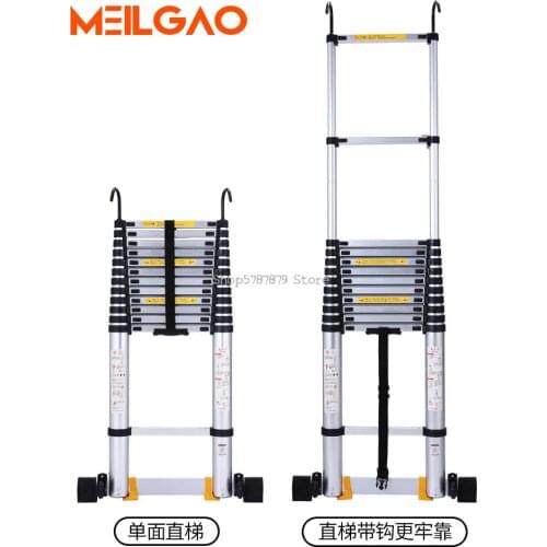 Telescopic Ladder Household Single Vertical Ladder Multifunctional Miter Ladder Household Portable Engineering Ladder Folding At