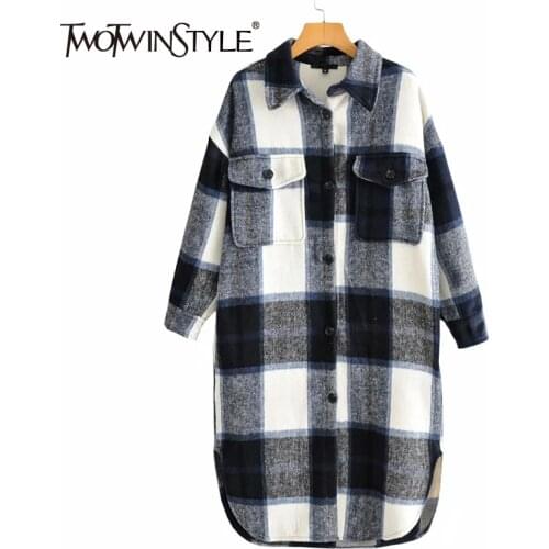 Женские прямые пальто TWOTWINSTYLE China At AliExpress