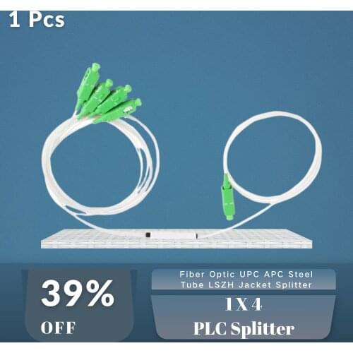 High Quality 1X4 PLC Fiber Optic Splitter SM Steel Tube LSZH Low Price