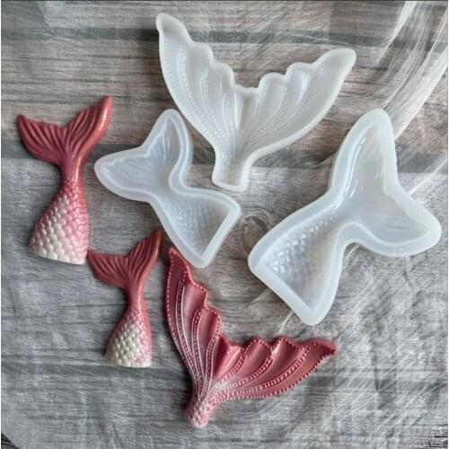 Aouke Fishtail Mirror Epoxy Mould Epoxy DIY Desktop Pendulum Decoration Decoration Fishtail Silicone Mould