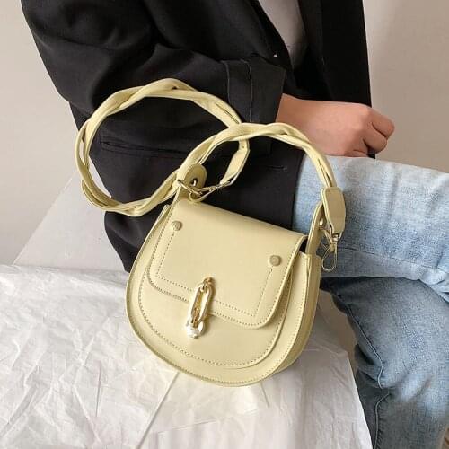 Women Saddle Bag Luxury Brand Crossbody Messenger Bags Half Moon Design Tote Bags For Women Solid Color Shoulder Bag Satchel