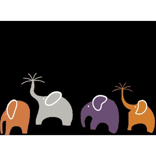 1PCS Cartoon Animal Elephant Family Heat transfer wholesale Patch Boy Girl Clothes Stickers Stripe T-shirt Sticker DIY Appliques