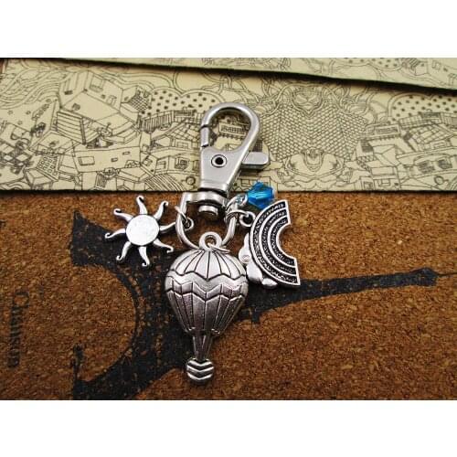 12pcs/lot hot air balloon necklace,the rainbow sun necklace, friends gift ,somehow over the rainbow necklace/bracelets/keychain