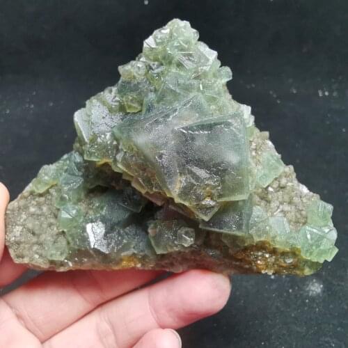 162gNatural rare green fluorite cluster mineral specimen healing energy CRYSTAL QUARTZ GEM home decoration collection