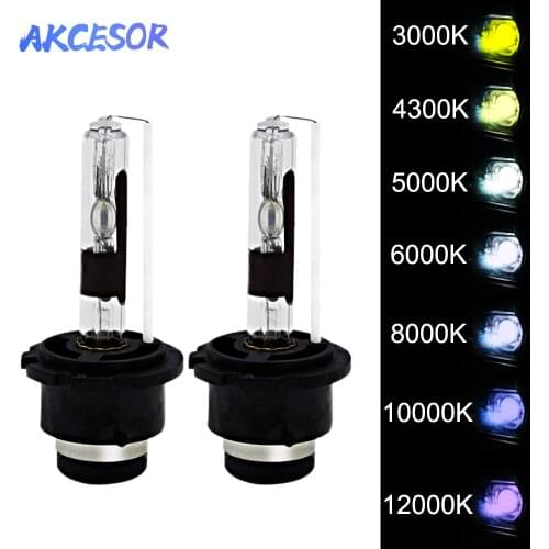 2pcs D2S HID Car Headlight Bulbs Xenon Light 3000K 4300K 5000K 6000K 8000K 10000K 12000K Headlamp Kit Accessories (2 Bulbs)