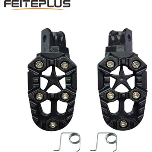2x Universal Aluminum Alloy Motorcycle Foot Pegs Front Rider Footpegs Pedals For Dirt Pit Bike ATV Motorcycles Scooter