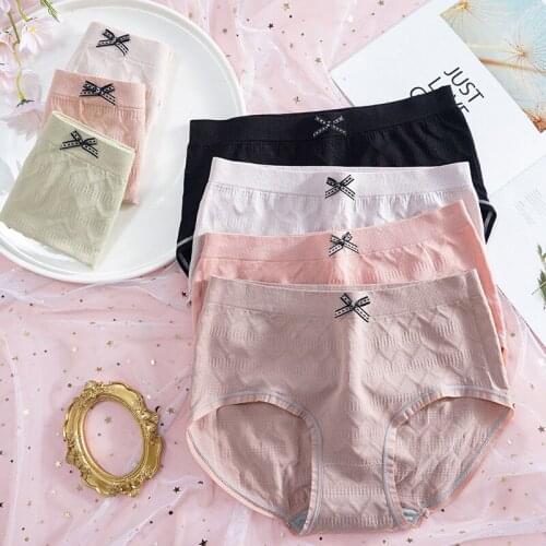 3PCS/Set Womens Underwear Cotton Panty Sexy Panties Female Underpants Solid Color Panty Intimates Women Lingerie One Size