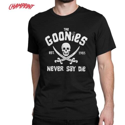 The Goonies T-Shirt for Men Skull Vintage Pure Cotton Tees Crew Neck Short Sleeve T Shirt Plus Size Tops