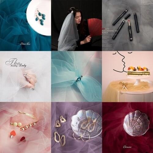 Pure Color Lace Yarn Lace Background Cloth Veil Shoot Photography Background Accessories Photo Matching Props