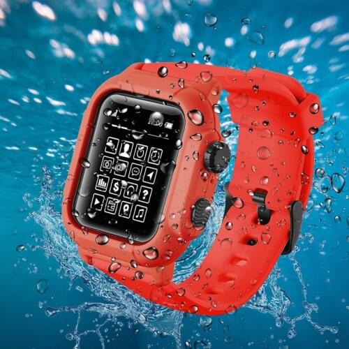 For Apple Watch Series SE 6 5 4 3 2 Case 44mm 42mm Strap Shockproof Frame For iwatch 6 5 Waterproof Sports Silicone Band Cover