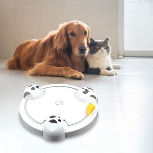 Electric Cat Toy Smart Teasing Cat Stick Crazy Game Spinning Turntable Catching Mouse Interactive Puzzle Game Play Automatic