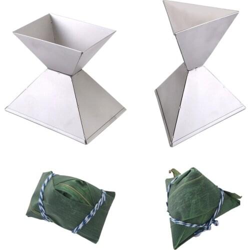 Zongzi Mold Making Triangular Four-Corner Chinese Traditional Food Rice Dumplings Pudding Non-stick DIY Stainless Steel Mould