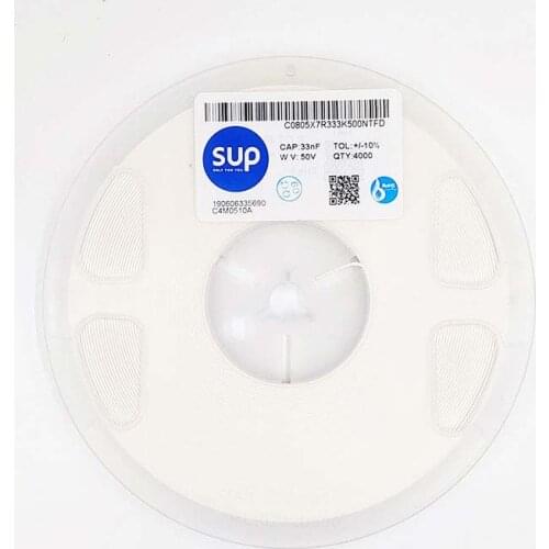 50PCS C0805X7R333K500NTFD Chip capacitor 0805 X7R 333K(33nF) 50V ±10% Thickness 0.85mm