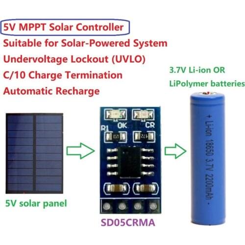 MPPT Solar Charge Controller 3.7V 4.2V 18650 LiPo Li-ion Lithium Battery Charger Module 1A Solar Panel Battery Charging Board