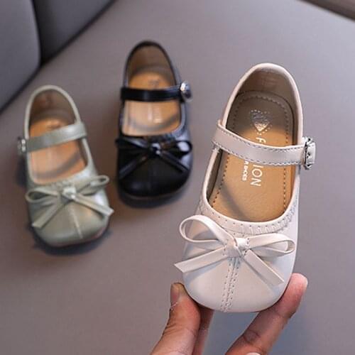 Korean Girls Flats Baby Party Girls Shoes Children Shoes Single Shoes Baby Kids Black Princess Flats