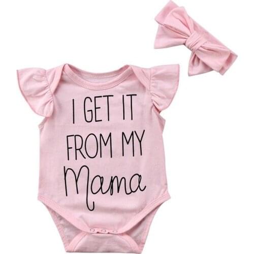 Newborn Toddler Baby Girl Two-Piece Suit Romper Jumpsuit Bodysuit+Headband Clothes Outfit Set Beachwear 2pcs