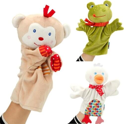 Cute Cartoon Animals Hand Puppet Doll Funny Interactive Plush Toys Kids Gift