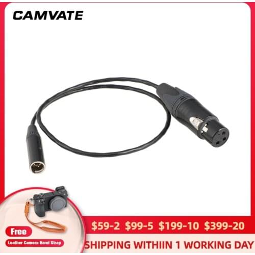 CAMVATE Mini 3pin XLR Male To Full 3pin XLR Female Cable For BMPCC4K C2377