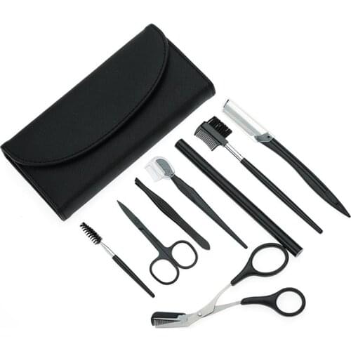 8PCS Kapmore Eyelash Brush Kit Ergonomic Professional Eyebrow Scissors Mascara Brush Set Women Girls Cosmetic Tool