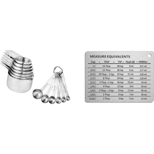 14Pcs Measures Stainless Steel Cups And Spoons Set Stackable Set