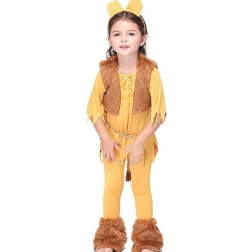 New Baby Girl Clothing Set Milk Silk Lion King Animal Cosplay Clothing Set Costume Party Cartoon Stage Play Clothes
