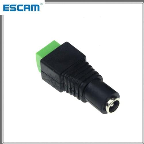 New DC 12V Power Plug Adapter Female 2.1 x 5.5mm Connector for CCTV Single Color LED Strip Light DC Jack Plug by ESCAM DC04