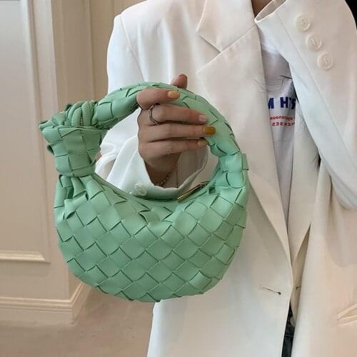 Luxury Brand Designer Woven Clutch Casual Totes Purses Handbag for Women 2021 Vintage Small Pouch High Quality
