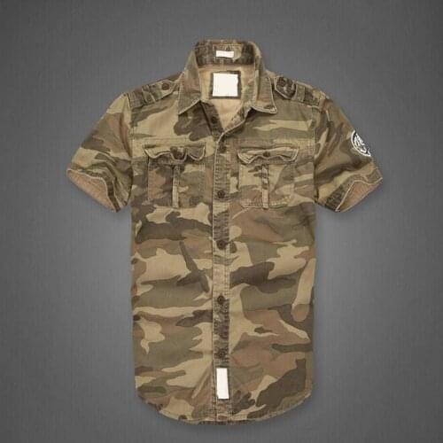 2020 New Camouflage Short Shirts Men Casual Military Shirt Short Sleeve Cargo Uniform Cotton Mens Tops Mens Clothing