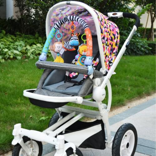 Cartoon Animal Baby Hammock Toy Baby Rattle Plush Music Rope Toy Multifunctional Baby Carriage Clip Children Bed Clip