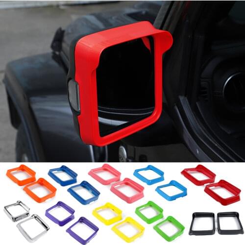 SHINEKA Car Rearview Mirror Rain Eyebrow Decoration Frame Stickers For Jeep Wrangler JL 2018+ For Gladiator JT 2018+ Accessories