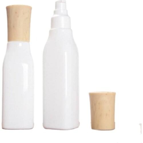 Glass Spray Bottle Empty Emulsion Pump Cosmetic Packaging Container Square Shape Toner Press Refillable Bottles
