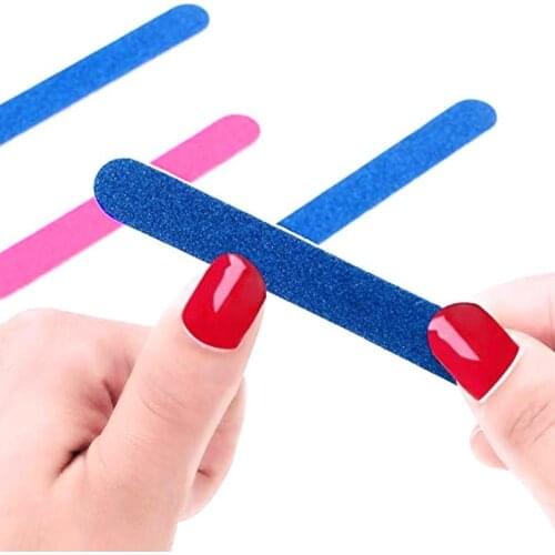 Comfortable Double Sided Sandpaper Nail File Rounded Board Buffing Toenails Nails Emery Acrylic Slim J5W1