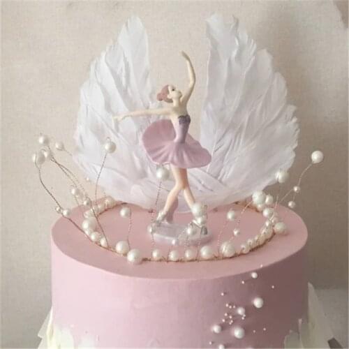 Birthday Party Decoration Birthday Cake Decoration Ornaments 3pcs Pink Ballet Girl Cake Top Hat DIY Children Birthday Gift