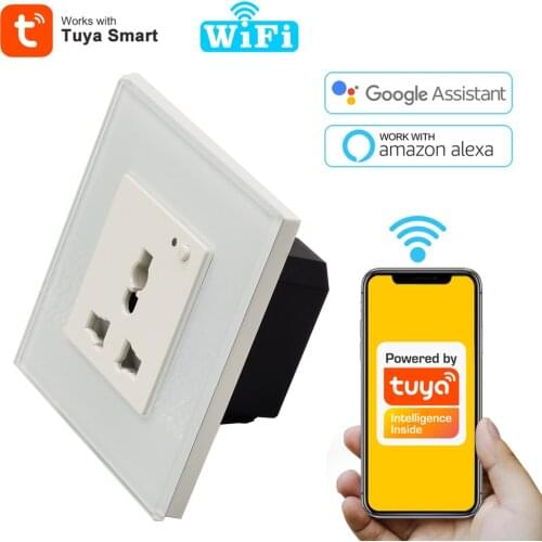 SZMYQ Tuya Smart Socket Smartlife Wifi Connected Electrical Timer Wall Outlet Work With Alexa Google Assistant Power Sockets