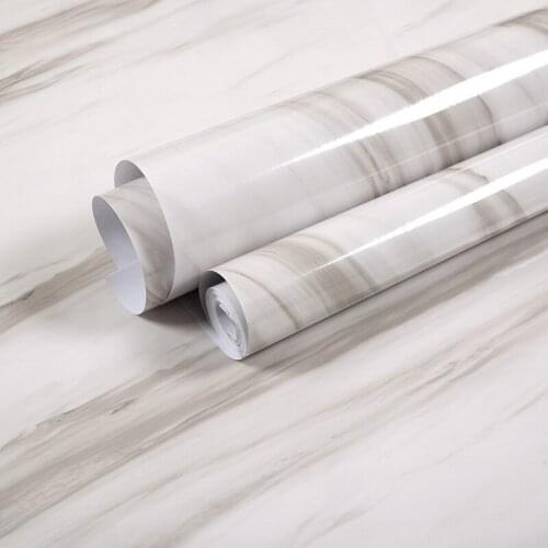 Vinyl Marble Solid Color Restore Kitchen Cabinets Self-Adhesive Decorative Film Wall Paper Home Decorative Wall Sticker Bedroom