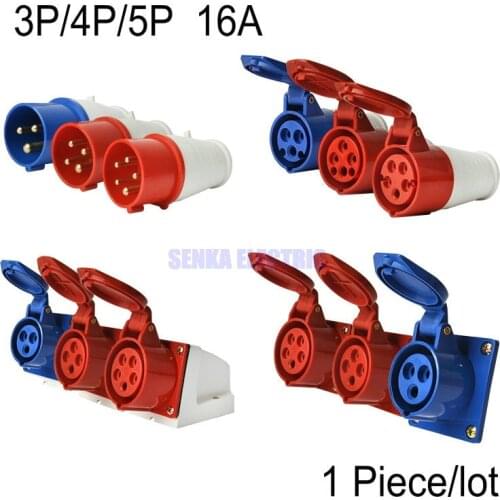 AC 220-250V AC 380-415V 16A IEC309 IP44 Industrial Socket / Plug 3Pin/4Pin/5Pin Waterproof Male Famale Electrical Connector